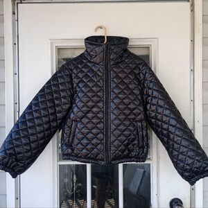 Shein quilted puffer jacket size Small for women black